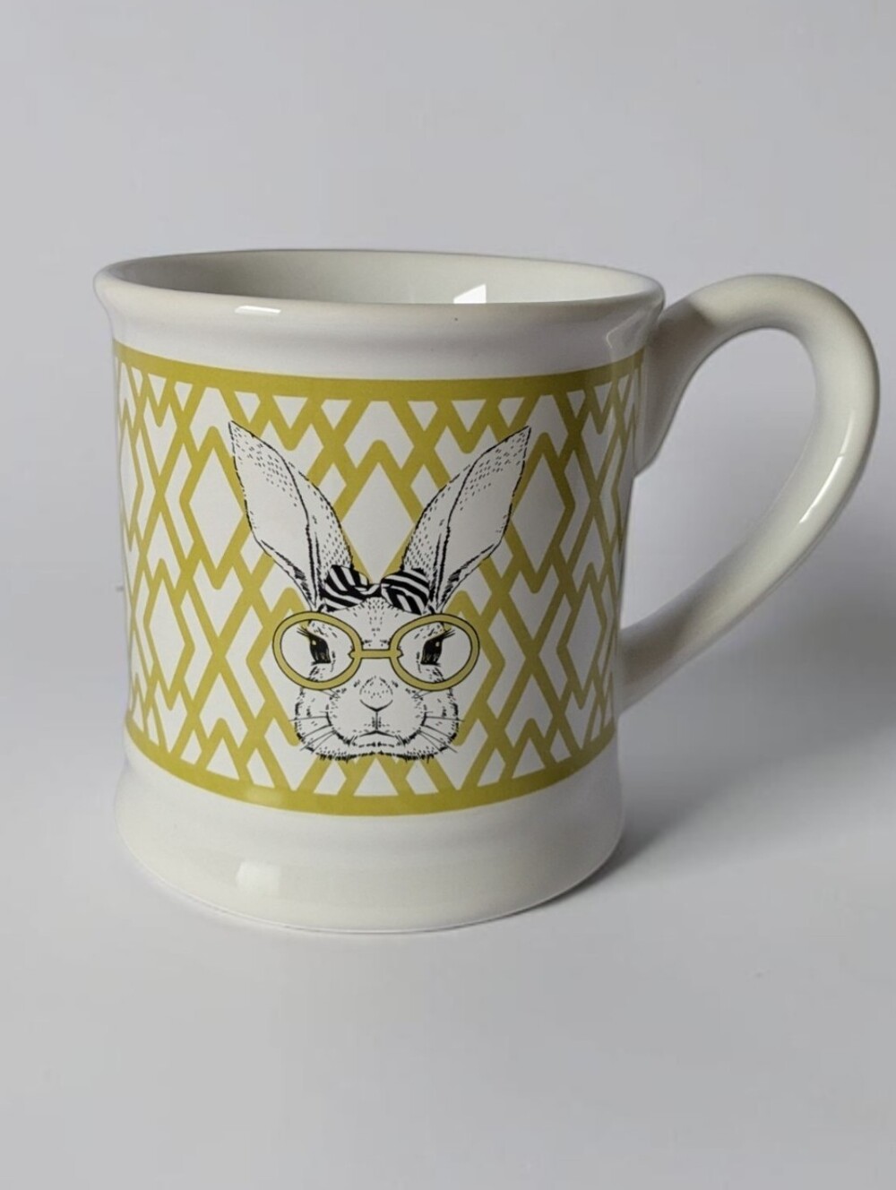 Hipster Bunny Rabbit With Glasses Mug Yellow Geometric
Lattice Cottagecore